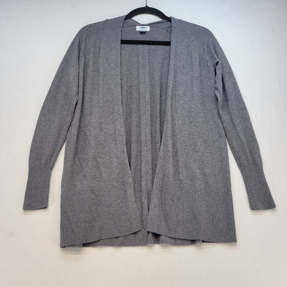 Old Navy Cardigan Sweater Women XS Gray Open Front Long Sleeve Knit Cozy
